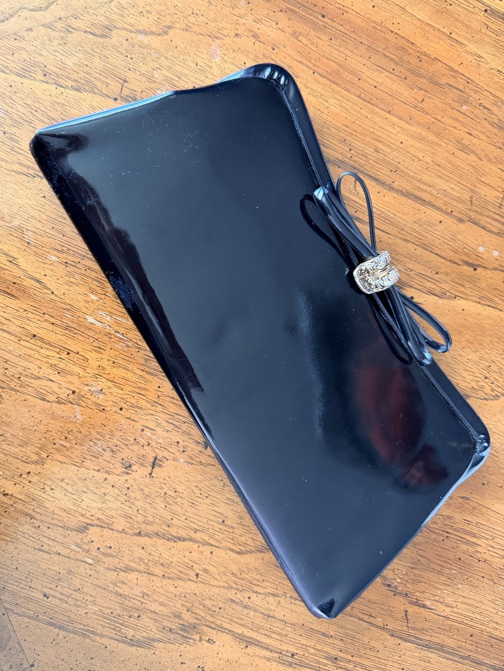 Black Patent Leather Admiral Clutch